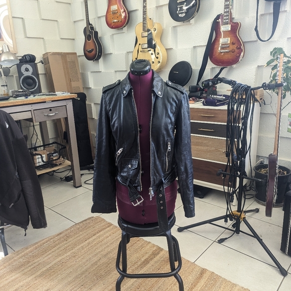 All Saints Raven Leather Jacket - Picture 2 of 4